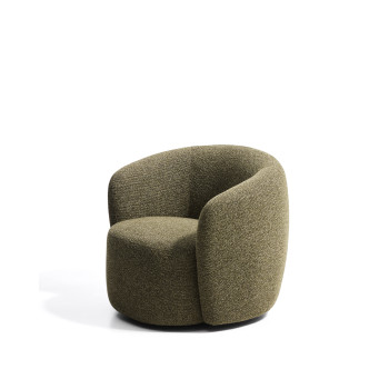 Fauteuil pivotant Odenia en micro bouclé