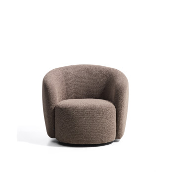 Fauteuil pivotant Odenia en micro bouclé