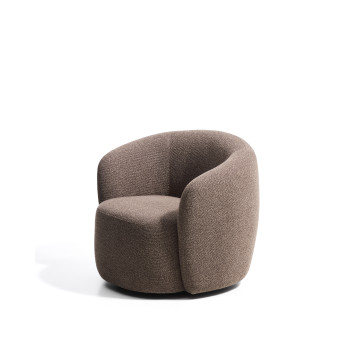 Fauteuil pivotant Odenia en micro bouclé