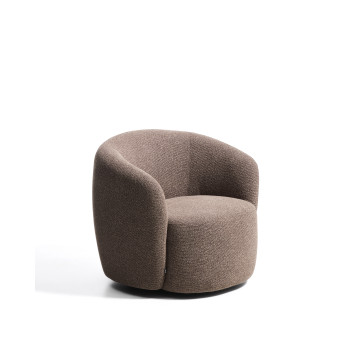 Fauteuil pivotant Odenia en micro bouclé