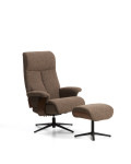 Fauteuil inclinable pivotant Toriel en micro-boucle avec repose-pieds