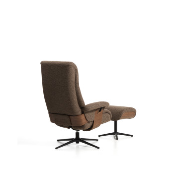 Fauteuil inclinable pivotant Toriel en micro-boucle avec repose-pieds