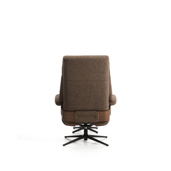 Fauteuil inclinable pivotant Toriel en micro-boucle avec repose-pieds