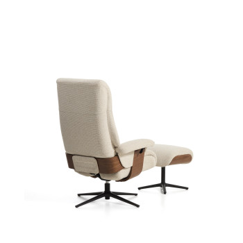 Fauteuil inclinable pivotant Toriel en micro-boucle avec repose-pieds