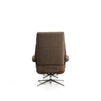 Fauteuil inclinable pivotant Toriel en micro-boucle avec repose-pieds