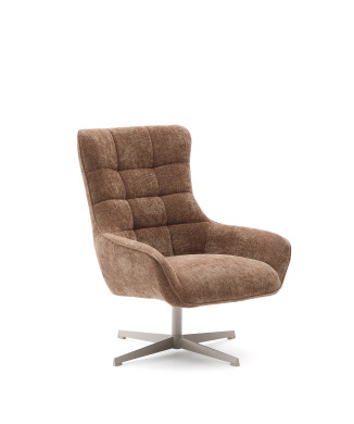 Fauteuil pivotant en chenille Teryl