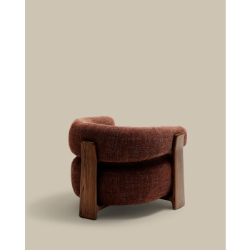 Fauteuil en chenille couleur granit