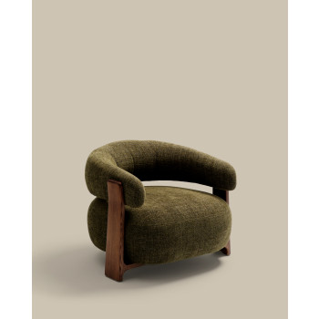 Fauteuil en chenille couleur granit