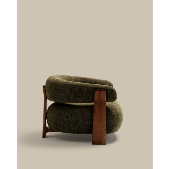 Fauteuil en chenille couleur granit