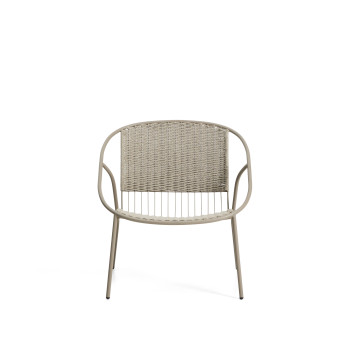 Fauteuil empilable Atrani en acier galvanisé et corde