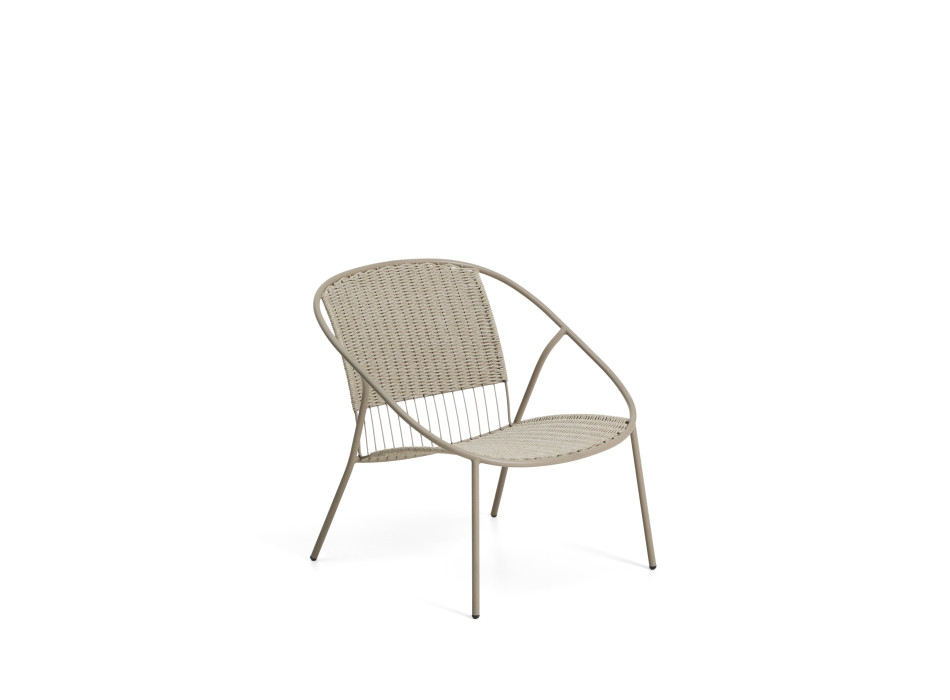 Fauteuil empilable Atrani en acier galvanisé et corde