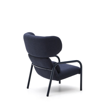 Fauteuil Inari bleu et acier, peint en bleu FSC Mix Credit