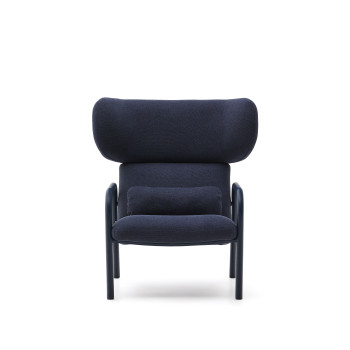Fauteuil Inari bleu et acier, peint en bleu FSC Mix Credit