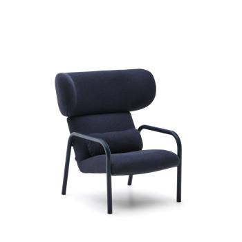 Fauteuil Inari bleu et acier, peint en bleu FSC Mix Credit
