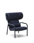 Fauteuil Inari bleu et acier, peint en bleu FSC Mix Credit