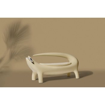 Chaise longue coulissante laquée Big Kroko