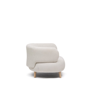 Fauteuil Luisa en tissu chenille perlé en bois de hêtre massif 90 cm