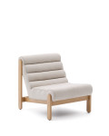 Fauteuil Magira beige en chêne massif finition naturelle
