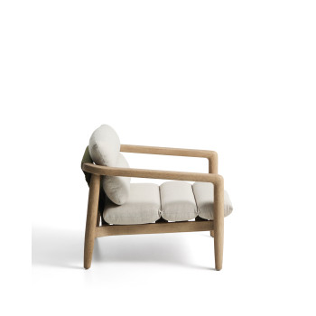 Fauteuil Menfi en bois d'acacia massif et corde verte certifiée FSC 100 % naturelle