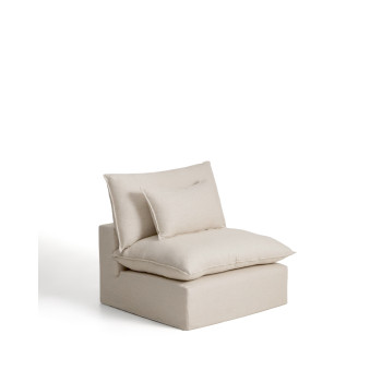 Fauteuil Anarela avec housse amovible en lin et viscose