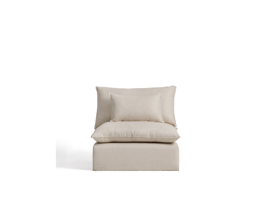 Fauteuil Anarela avec housse amovible en lin et viscose