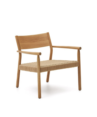 Fauteuil Yalia en chêne massif FSC finition 100% naturelle et assise en corde de papier