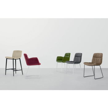 Fauteuil traîneau en tissu NEST - NITESCO