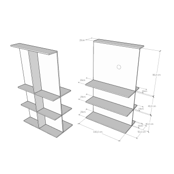 Meuble TV Loki - Meuble TV Loki B en anthracite spatulé