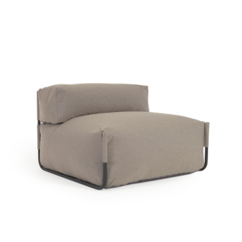 Pouf carré modulable avec dossier, 100 % aluminium vert et noir, 101 x 101 cm