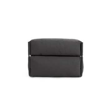 Canapé-pouf carré modulable pour salon d'extérieur, aluminium gris foncé et noir, 165x101 cm