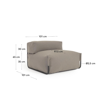Pouf canapé modulable carré, vert, 101 x 101 cm