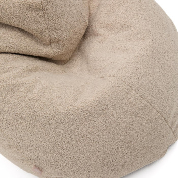Pouf Vicka tissu bouclé beige Ø 70 cm