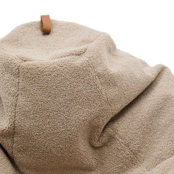 Pouf Vicka tissu bouclé beige Ø 70 cm