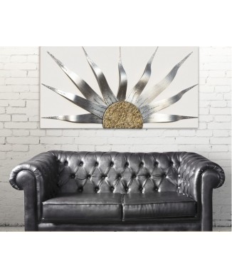 TABLEAU SOLAIRE TEMPÊTE ARGENT P4530 PINTDECOR