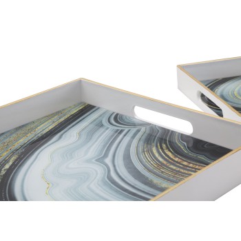 PAIRE S/POCHES MARBRE BLANC