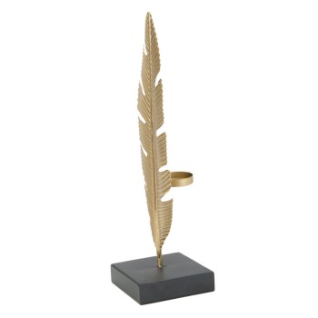 SCULPTURE DE FEUILLE AVEC BOUGEOIR GLAM