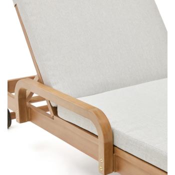Chaise longue Sonsaura en bois massif d'eucalyptus FSC 100%