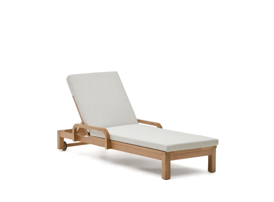 Chaise longue Sonsaura en bois massif d'eucalyptus FSC 100%