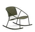 Fauteuil à bascule Atrani en acier galvanisé et corde verte