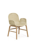 Chaise Alipa avec accoudoirs en bois d'acacia massif et corde écrue 100 % FSC