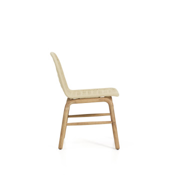 Chaise Alipa en bois d'acacia massif et corde écrue certifiée FSC 100%