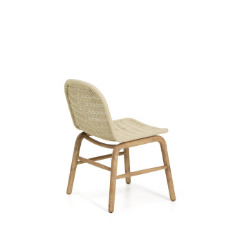 Chaise Alipa en bois d'acacia massif et corde écrue certifiée FSC 100%