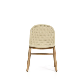 Chaise Alipa en bois d'acacia massif et corde écrue certifiée FSC 100%
