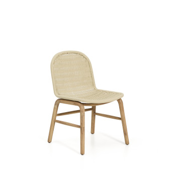 Chaise Alipa en bois d'acacia massif et corde écrue certifiée FSC 100%