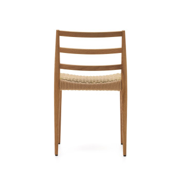 Chaise Analy en chêne massif certifié FSC 100% avec finition naturelle et assise en corde certifiée FSC 100%.