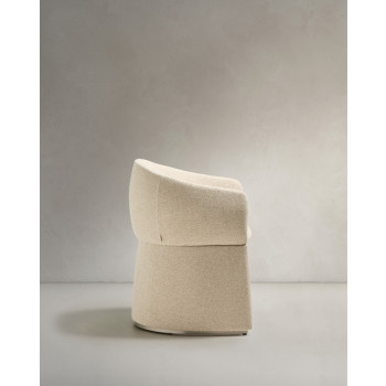 Chaise Bosca en chenille beige