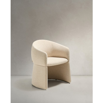 Chaise Bosca en chenille beige