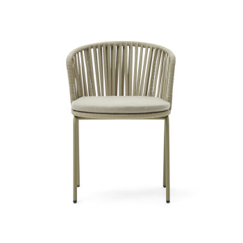 Chaise d'extérieur Saconca en corde et acier galvanisé vert