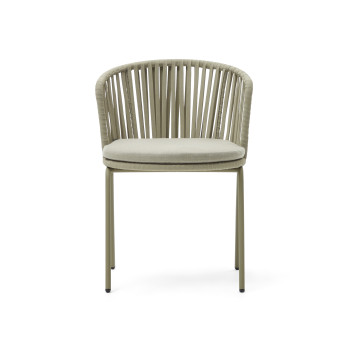 Chaise d'extérieur Saconca en corde et acier galvanisé vert