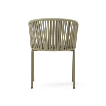 Chaise d'extérieur Saconca en corde et acier galvanisé vert